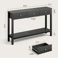thumbnail image 6 of Aiho Console Table with 3 Drawers, Wood Entryway Table with Storage Shelf, Sofa Tables Narrow Long for Living Room, Entryway, Hallway, Foyer - Black, 6 of 8