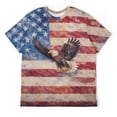 thumbnail image 3 of LAOLIUSN Men's Patriotic Bald Eagle Graphic T-Shirt, American Flag Short Sleeve Crew Neck Tee,Sizes S-4XL, 3 of 7