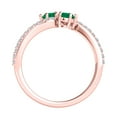 thumbnail image 3 of Aonejewelry 1 Ct Two Stone Emerald and Diamond Ring 14K Rose Gold, 3 of 4