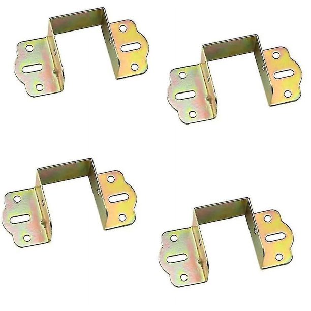 4 piezas de soportes cuadrados de Metal para riel de cama, bisagra de cama de fijación resistente antioxidante chapada en Zinc en forma de U de 40mm, auspicioso