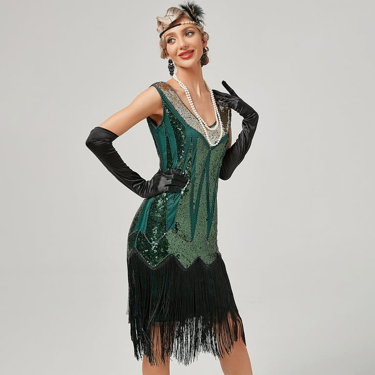 IBTOM CASTLE Women's 1920s Vintage Flapper Dress Gatsby Sequins