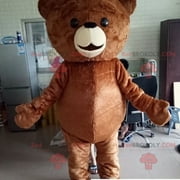 Plump and touching brown teddy bear mascot