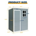 thumbnail image 5 of Chery Industrial 5 x 3FT Resin Outdoor Storage Shed Plastic Garden Sheds with Floor and Lockable Door for Backyard, Lawn, Garden, 5 of 8