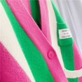 thumbnail image 6 of SRZYMJ Women's Color Block V-Neck Pullover Sweater with Long Sleeves and Button Pocket Detail, 6 of 7