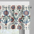 thumbnail image 3 of Ambesonne Ethnic Valance Pack of 2, Old Floral Leaf Ornament, 54"X12", Maroon Teal, 3 of 5