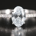 thumbnail image 2 of Eclet Jewels Oval Cut Excellent 1.9 Ct Diamond Ring For Women's - Silver 14k White Gold Over Rings for Women's - Solitaire with Accent Rings for Women's - Engagement Wedding Diamond Rings for Women's, 2 of 9