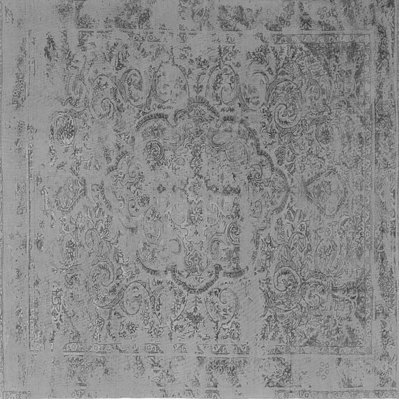Ahgly Company Indoor Square Persian Gray Traditional Area Rugs, 7' Square