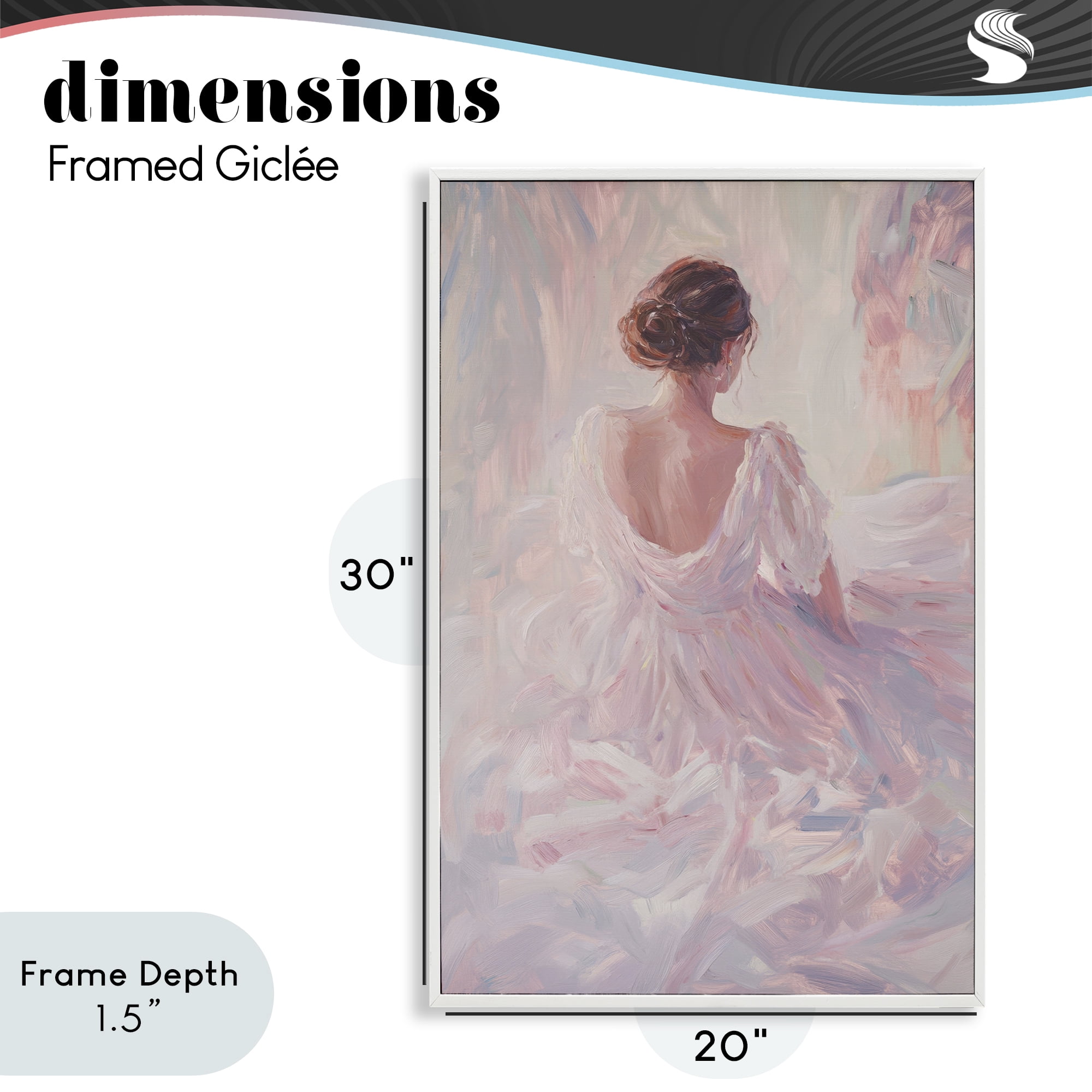 Stupell Industries Graceful Woman in Blush Gown White Framed Giclee Art, design by Petal Prints Design