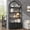 Black, variant on Bajinca Arched Bookcase with Doors,71" Tall Arched Bookshelf, 4-Shelf Open Display Bookshelf, Freestanding Storage Unit for Living Room/Office, Brown