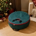 thumbnail image 5 of Extra Large Christmas Wreath Storage Bag – Thick PVC Dust-Proof Protection – Dual Zipper Closure – Reinforced Carrying Handles with Label Pocket, 5 of 7