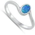thumbnail image 4 of CHOOSE YOUR COLOR Minimalist Blue Simulated Opal Wholesale Ring .925 Sterling Silver Band CZ Female Size 5, 4 of 4