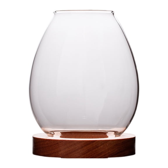 lixuesong Windproof Candle Shade Cover Glass Candlesticks Candle Holder with Wood Base