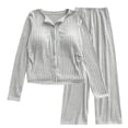 thumbnail image 2 of Lixiuxyad Pajama With Built In Bra Winter Thermal Sleepwear Long Sleeve Pants Loungewear For Soft Warm Homewear Outfit Cozy Two Piece Womens Lounge Sets XL, 2 of 4