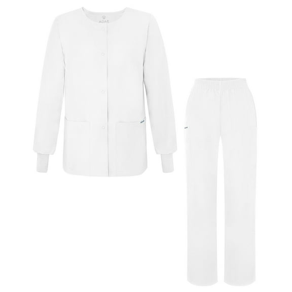 Adar Universal Women's Scrub Set - Warm-Up Scrub Jacket and Elastic Pull-On Pants