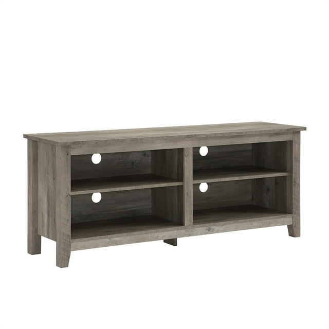 Pemberly Row Meuble TV 58 Pouces Console de Rangement en Gris Lavé