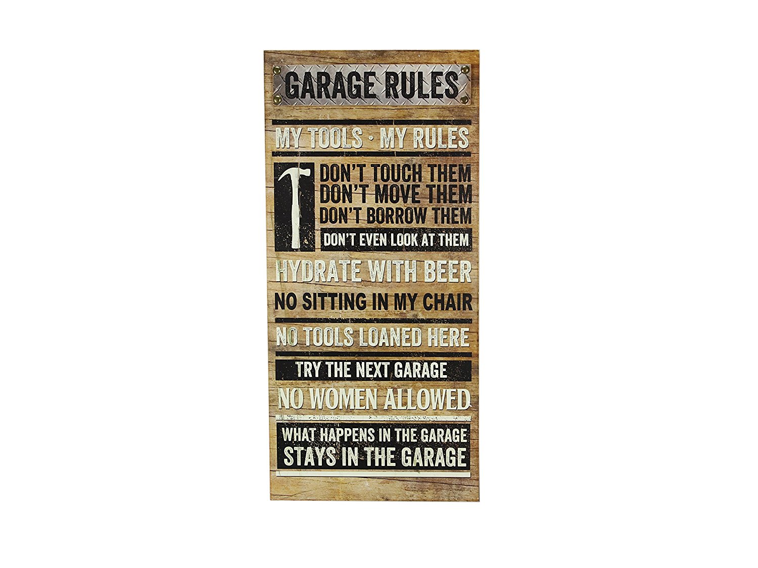 Vintage Tin Sign Man Cave Garage Art No Tools Loaned Here Art ...