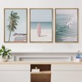 thumbnail image 2 of Wall26 Framed Prints Canvas Wall Art Set of 3 Coastal Surfboard Palm Tree Nature Wilderness Photography Realism Decoration Landscape Rustic Country/Farmhouse Wall Decora - Natural 24"x36"x3, 2 of 5