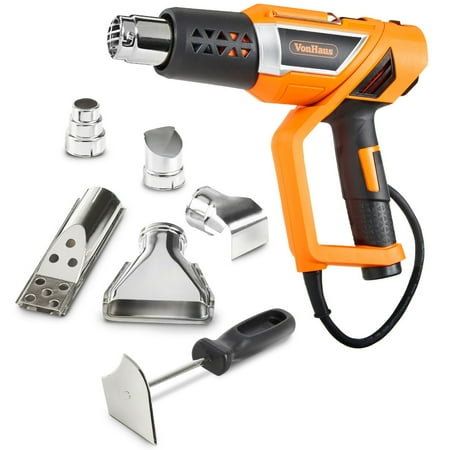 Plc Setting (VonHaus Professional Electric Heat Gun Set with Twistable Nozzle, 3 Temperature Settings and 5 Accessories for Heating BBQ Grills, PVC Shrink, Stripping Paint, Soldering)