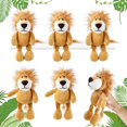 thumbnail image 1 of 6 Pcs Animaux en Peluche Safari en Vrac Lion Éléphant Singe Tigre Jouet Peluche Animaux de Zoo Junble pour Garçon Fille Cadeau Fêtes à Thème Animal Faveur de Shower pour Bébé (Lion), 1 of 7