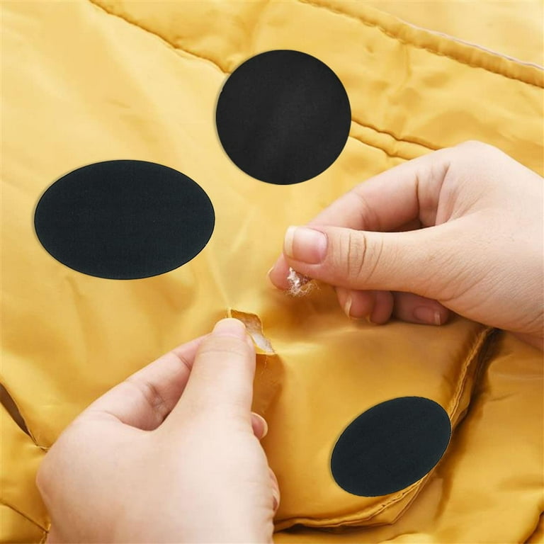  80 Pieces Down Jacket Patches Nylon Repair Tape Self-Adhesive  Repair Patch with 8 Sizes for Jacket Tent Outerwear Repair, Round and Oval  Shape (Black) : Sports & Outdoors