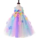 thumbnail image 3 of Vestido de tul con tutú de hada de flores pastel para niña, vestidos de princesa para niña de flores para bodas, vestidos de desfile, vestido de fiesta de cumpleaños para niña, 3 of 5