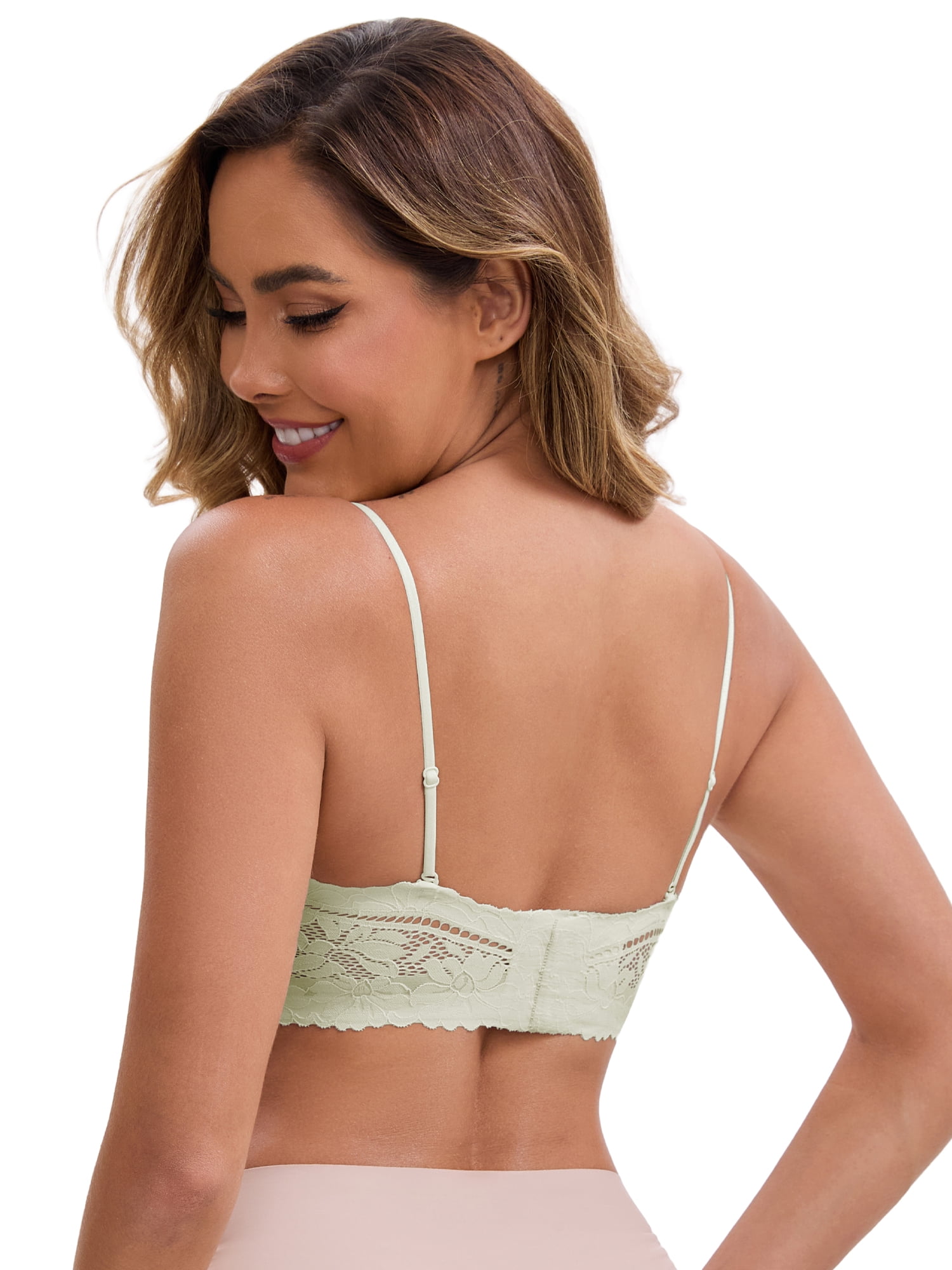 DARING DIVA Strapless Wireless Tube Bra Anti-Slip Push Up Lightweight M Green