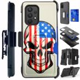 thumbnail image 1 of Compatible with Samsung Galaxy A52 5G Hybrid Card Holster Phone Case Cover (US Skull), 1 of 1