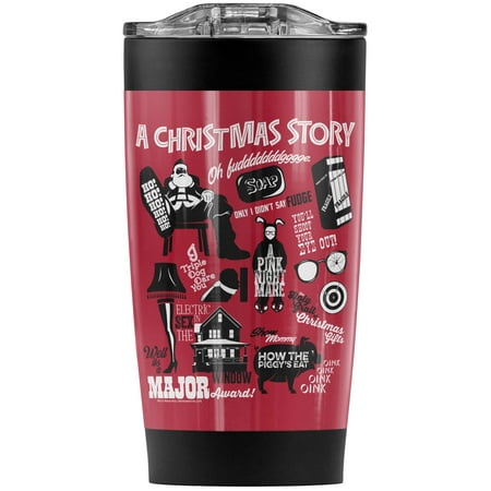 

A Christmas Story Highlight Collage Stainless Steel Tumbler 20 oz Coffee Travel Mug/Cup Vacuum Insulated & Double Wall with Leakproof Sliding Lid | Great for Hot Drinks and Cold Beverages