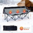thumbnail image 2 of Slsy 3 Person Camping Chair, Oversized Folding Triple Chair with Cup Holders & Side Pocket, 990 LBS Heavy-Duty Portable Outdoor Chair for Camping, Picnic, Lawn, 2 of 6
