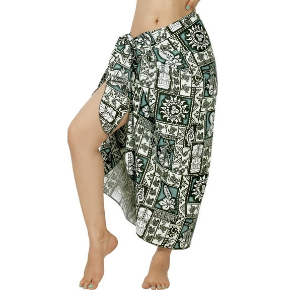 HAPPY BAY Women's Summer Pareos Beach Long Swim Cover ups Swimsuit Beachwear Sarong Bikinis Vacation Swimwear Wraps Coverups for Women One Size Coal, Turtle