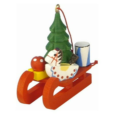 Christian Ulbricht Toys on Sled Ornament