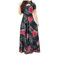 thumbnail image 1 of Robes pour Femmes Mode Femmes Manches Courtes Imprimé Floral Boho Longue Robe Décontractée, 1 of 3