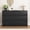Black, variant on UZUGUL 6-Drawer White Dresser, Compact Handle-less, Space-Saving, Eco E1 Board, for Apartment Dorm