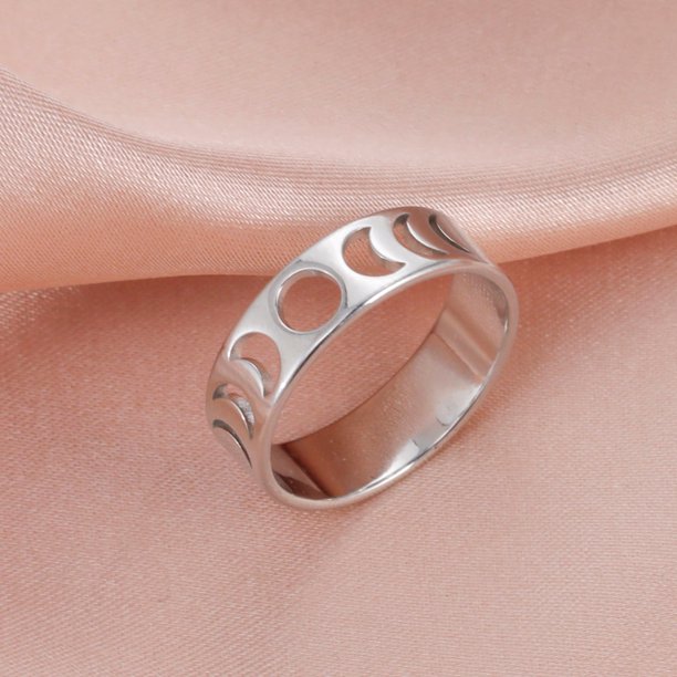 Skyrim anillo de mujer de acero inoxidable corazón Simple mariposa fase lunar anillos de dedo geométricos regalo de boda para amante al por mayor Tan Jianjun unisex