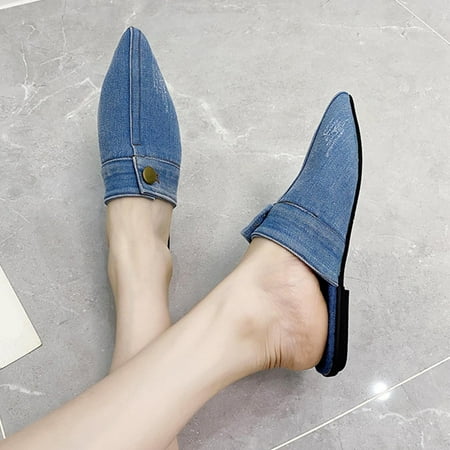 Fashion Women Casual Flats Shoes  Comfortable Sandals  Shallow Mouth  Comfortable  Women s  Walking  Office/Travel  Non-Slip  Breathable  Casual Style  Women s Plus Size Shirts | Light Blue 37