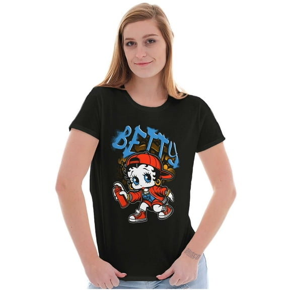 Betty Boop Streetwear Graffiti Artist Women's T Shirt Ladies Tee Brisco Brands S