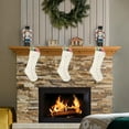 thumbnail image 5 of CoreLiving Chunky Knit Christmas Stocking 18 Inch - Large Luxury High End White Cream Knitted Stockings for Fireplace Mantle Decor, Family Holiday Gifts, Adults Traditional Festive Xmas Home Decor, 5 of 9