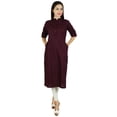 thumbnail image 2 of Bimba Womens Casual Cotton Kurti 3/4 Sleeve Formal Kurta Straight Tunic Blouse, 2 of 7