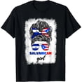 thumbnail image 1 of Playera Mujer Talla XL con Bandas de El Salvador y Puerto Rico en Negro, 1 of 7