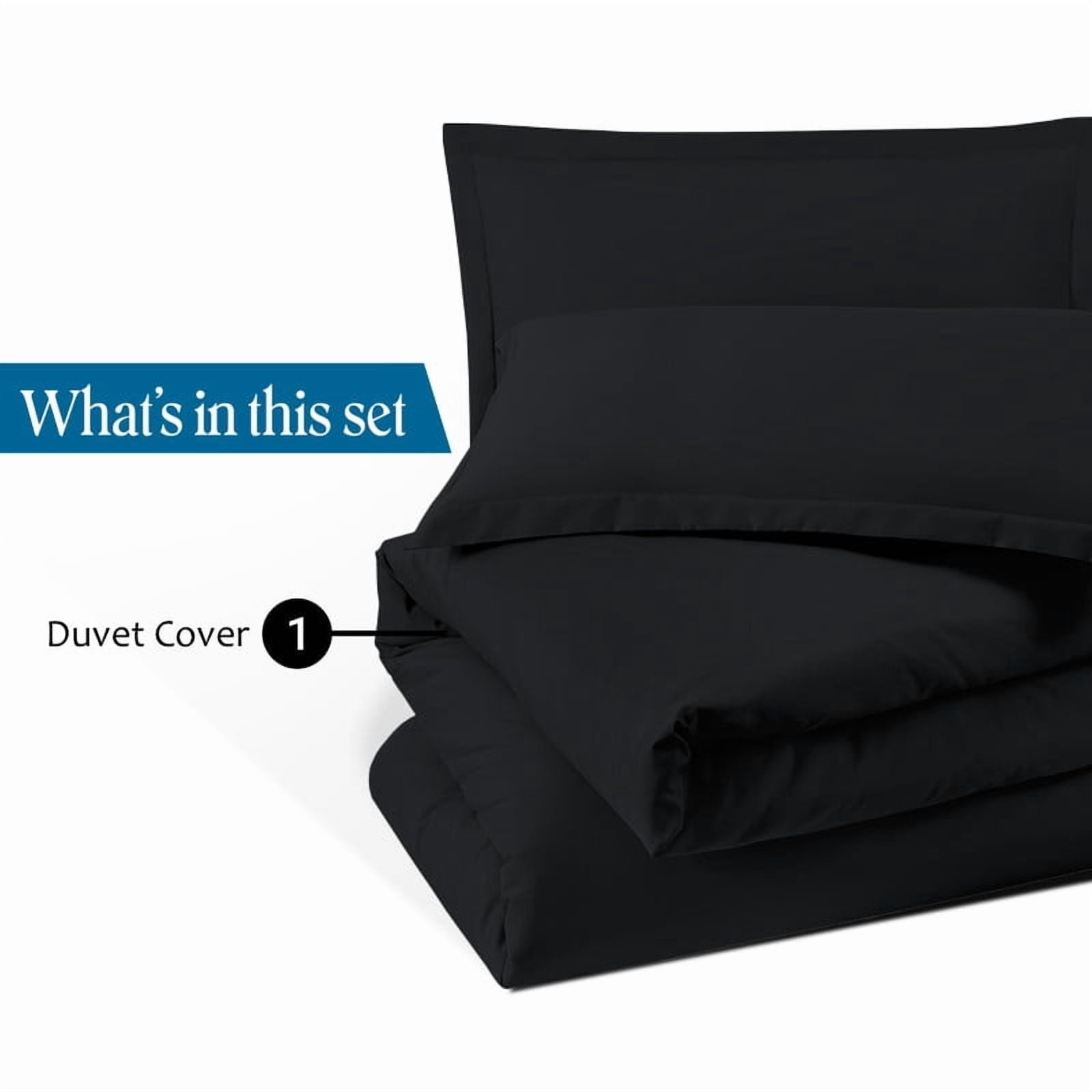 900 TC 100% Egyptian Cotton Duvet Cover Zipper Closur Ultra Soft Durable and Fade Resistant Color Black Solid size Full/Queen