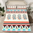 thumbnail image 2 of Homewish Bohemian Style Dreamcatcher Twin Sheet Sets,Retro Boho Tribal Twin Fitted Sheet,Triangle Striped Geometric Flat Sheet For Men Women,Microfiber Bedroom Decor,3pcs, 2 of 7
