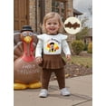 thumbnail image 5 of BemeyourBBs Baby Girl My First Thanksgiving Outfits Turkey Embroidery Romper Pants Headband Clothes Set, 5 of 9