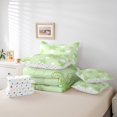 thumbnail image 6 of Feelyou Kawaii Cherry Blossoms Bedding Comforter Set 7pcs, Green Polkadots Abstract King Bedding Sets, Watercolor Flower Reversible Bed Sheets, Luxury Bedroom Decor, 6 of 8