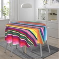 thumbnail image 2 of Mexican Blanket Serape Stripe Pattern Colorful Waterproof Picnic Patio Party Round Table Cloth Cover Decorations Fabric 60 Inch Circular Tablecloth For 20-47 Inch Home Dining Room Kitchen Decor, 2 of 6