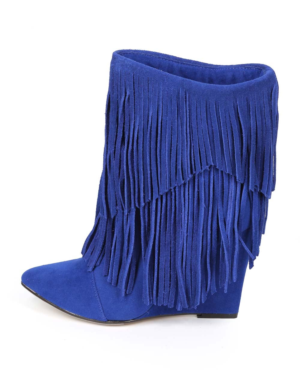 blue fringe boots