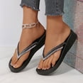 thumbnail image 3 of Miluxas Women's Rhinestones Slides Sandals Open Toe Sparkly Slippers Summer Casual Non Slip Comfortable Bling Flip Flop Sandal Black 7(39), 3 of 9