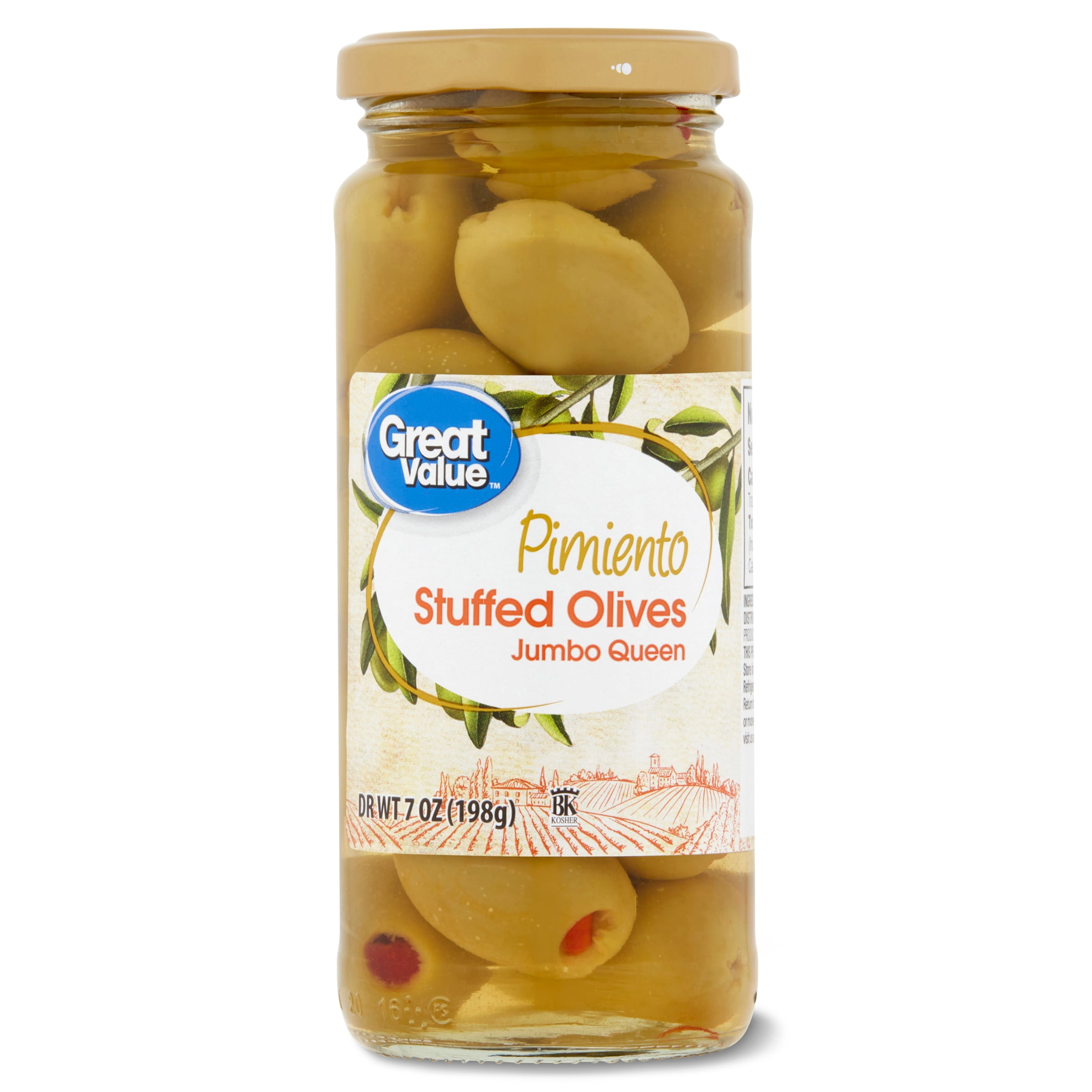 Great Value Pimiento Stuffed Olives, Jumbo Queen, 7 oz