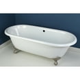 thumbnail image 2 of Aqua Eden VCTND663013NB8 66-Inch Cast Iron Double Ended Clawfoot Tub (No Faucet Drillings), White/Brushed Nickel, 2 of 5