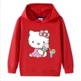 thumbnail image 3 of Hello Kitty-Sudadera con capucha de algodón para niñas, suéter con estampado bonito, jersey para bebé, Top, jersey para niños, ropa deportiva de ocio para niños, 3 of 5