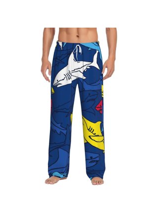 Shark Sea Fish Pajama Pants for Men Soft Long Sleep Bottoms Pj Lounge Pant  with Pockets Sleepwear for Men at  Men's Clothing store